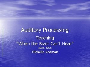 Auditory Processing Teaching When the Brain Cant Hear