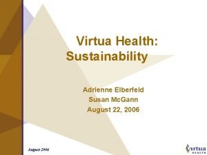 Virtua Health Sustainability Adrienne Elberfeld Susan Mc Gann
