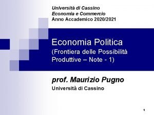 Universit di Cassino Economia e Commercio Anno Accademico