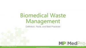 Biomedical waste definition