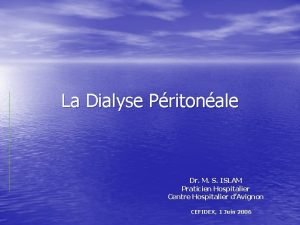 Poche de dialyse