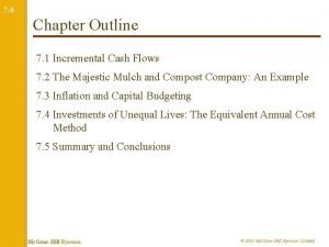 Examples of incremental cash flows