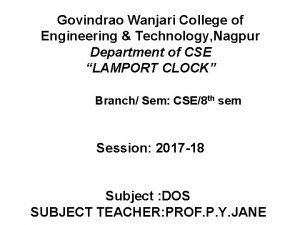 Govindrao Wanjari College of Engineering Technology Nagpur Department