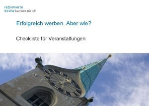 Erfolgreich werben Aber wie Checkliste fr Veranstaltungen Prozess