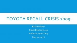 Toyota recall crisis 2009
