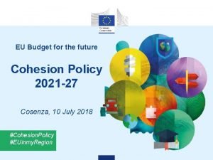 Cohesion policy 2021-27 budget