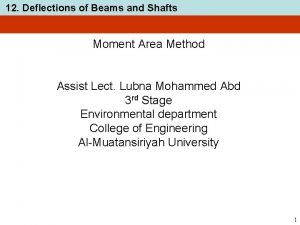 12 Deflections of Beams and Shafts Moment Area