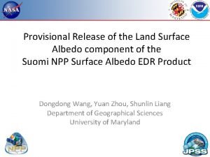 Provisional Release of the Land Surface Albedo component