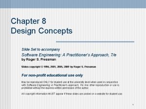 Design concepts in software engineering