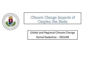 Climate Change Impacts of Caspian Sea Basin Global