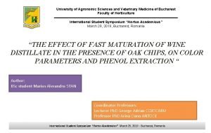 University of Agronomic Sciences and Veterinary Medicine of