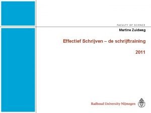 Cursus effectief schrijven
