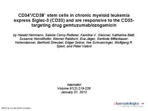 CD 34CD 38 stem cells in chronic myeloid