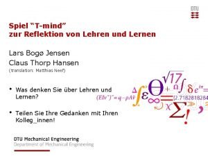 Spiel Tmind zur Reflektion von Lehren und Lernen