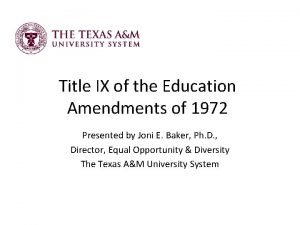 Title ix of the education amendments of 1972
