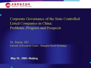 Corporate Governance of the State Controlled Listed Companies