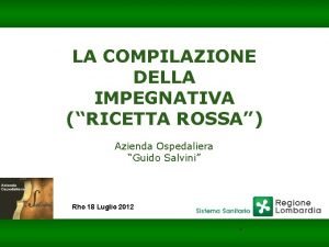 Ricetta rossa compilazione