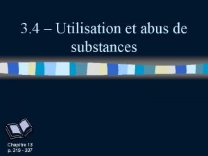 3 4 Utilisation et abus de substances Chapitre