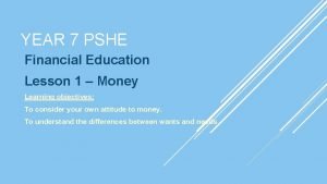 Pshe financial literacy Pshe financial literacy