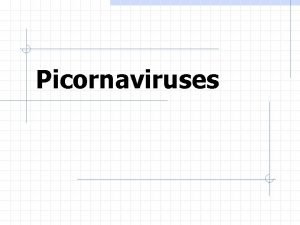 Picornaviruses Picornaviruses Genus Species Antigenic types Poliovirus 1