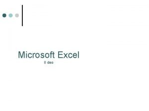 Microsoft Excel II deo elije elija Cell predstavlja