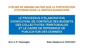 ATELIER DE SENSIBILISATION SUR LA PARTICIPATION CITOYENNE DANS