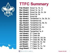 TTFC Summary Feb Week 4 Mar Week 1