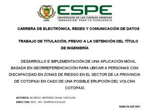 CARRERA DE ELECTRNICA REDES Y COMUNICACIN DE DATOS