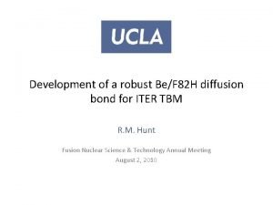 Development of a robust BeF 82 H diffusion