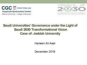 Saudi Universities Governance under the Light of Saudi