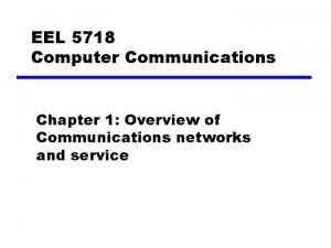 EEL 5718 Computer Communications Chapter 1 Overview of