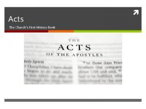 Book of acts study outline
