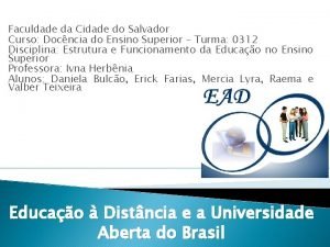 Faculdade da Cidade do Salvador Curso Docncia do