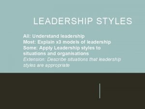 Types of leadership styles