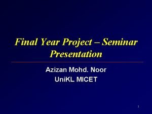 Final year project presentation