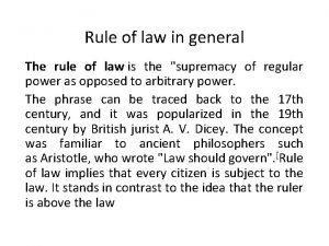 Rule of law definition