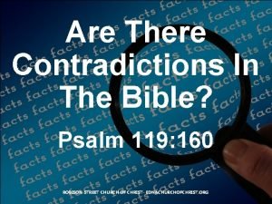 Are There Contradictions In The Bible Psalm 119