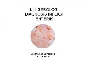 UJI SEROLOGI DIAGNOSIS INFEKSI ENTERIK Departemen Mikrobiologi FKUKRIDA