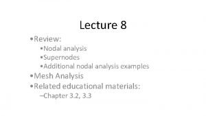 Nodal analysis
