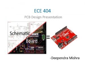 ECE 404 PCB Design Presentation Deependra Mishra Overview