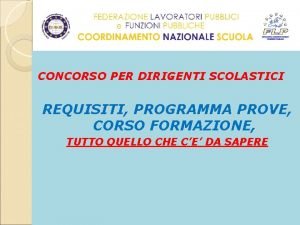 Dirigente scolastico requisiti