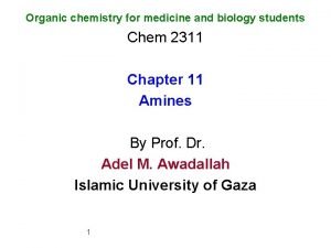 Organic chemistry for medicine and biology students Chem