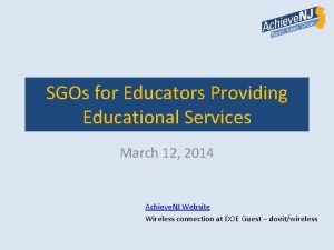 Sgo examples for special education