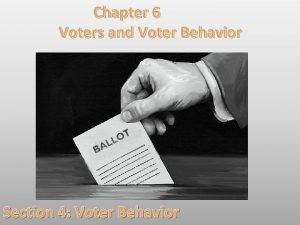 Chapter 6 section 4 voter behavior