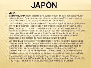 JAPN Japn Estado de Japn significado literal el