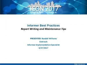 Maintenance report writing