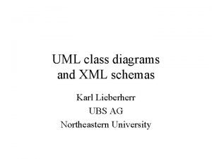 UML class diagrams and XML schemas Karl Lieberherr