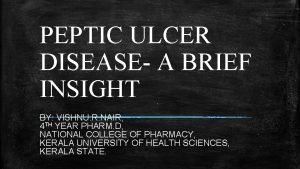 Patient counselling for peptic ulcer disease