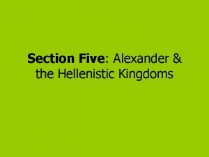 The hellenistic kingdoms