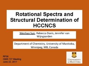 Rotational Spectra and Structural Determination of HCCNCS Wenhao